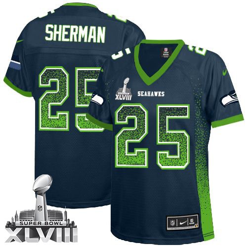 Nfl Richard Sherman Seattle Seahawks Women S Elite Drift Fashion Super