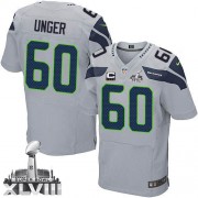NFL Max Unger Seattle Seahawks Elite Alternate Super Bowl XLVIII C Patch Nike Jersey - Grey