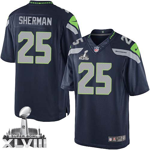 NFL Richard Sherman Seattle Seahawks Limited Team Color Home Super Bowl ...