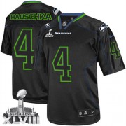 NFL Steven Hauschka Seattle Seahawks Elite Super Bowl XLVIII Nike Jersey - Lights Out Black