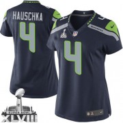 NFL Steven Hauschka Seattle Seahawks Women's Limited Team Color Home Super Bowl XLVIII Nike Jersey - Navy Blue